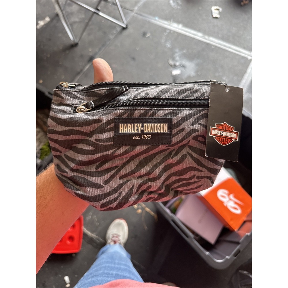 Harley-Davidson Women's Zebra Print Cotton Canvas Hip Bag w/Strap